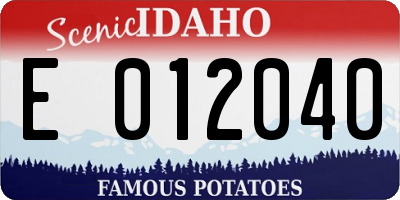 ID license plate E012040