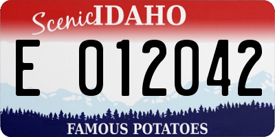 ID license plate E012042