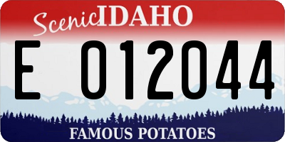 ID license plate E012044