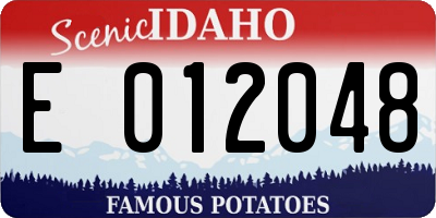 ID license plate E012048