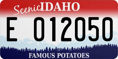 ID license plate E012050