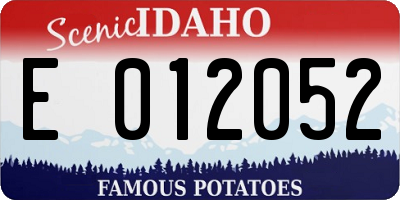 ID license plate E012052