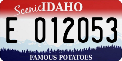 ID license plate E012053