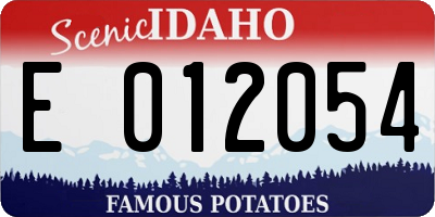 ID license plate E012054