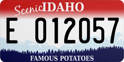 ID license plate E012057