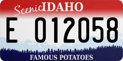ID license plate E012058