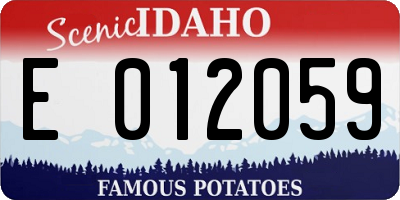 ID license plate E012059