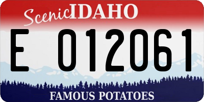 ID license plate E012061