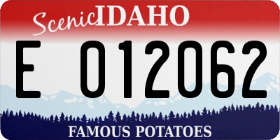 ID license plate E012062