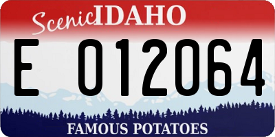 ID license plate E012064