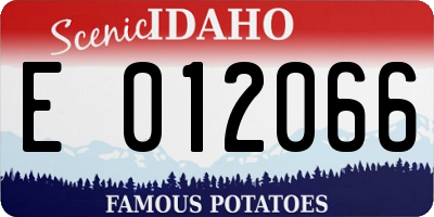 ID license plate E012066