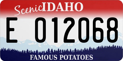 ID license plate E012068