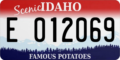 ID license plate E012069