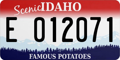 ID license plate E012071