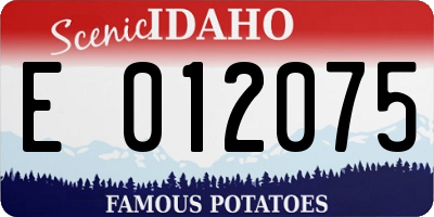 ID license plate E012075