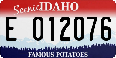 ID license plate E012076