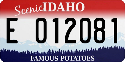 ID license plate E012081