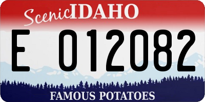 ID license plate E012082