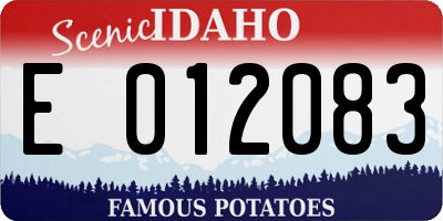 ID license plate E012083