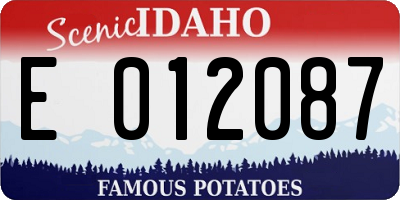 ID license plate E012087