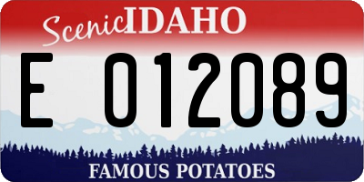 ID license plate E012089