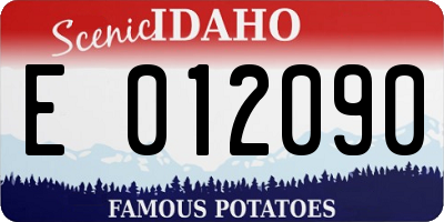 ID license plate E012090