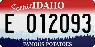 ID license plate E012093