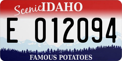 ID license plate E012094