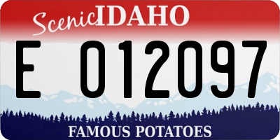 ID license plate E012097