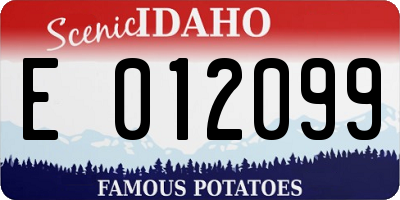 ID license plate E012099