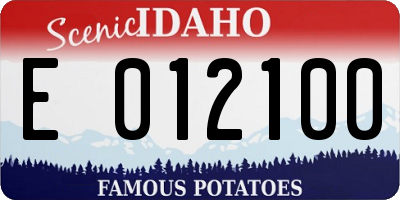 ID license plate E012100