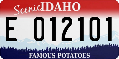 ID license plate E012101