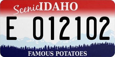 ID license plate E012102