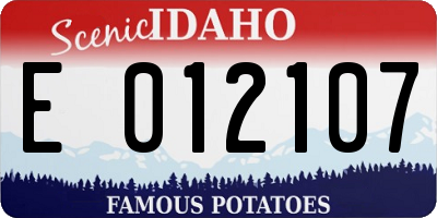 ID license plate E012107