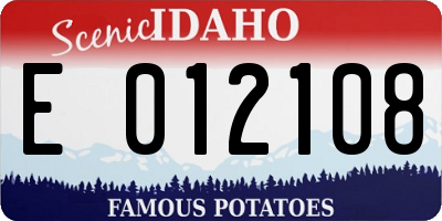 ID license plate E012108