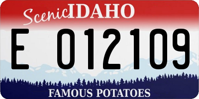 ID license plate E012109