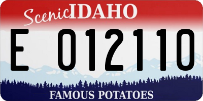 ID license plate E012110