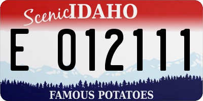 ID license plate E012111