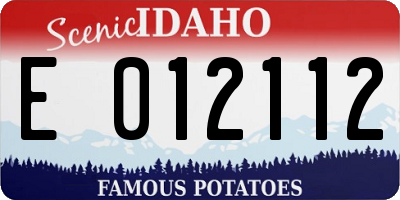 ID license plate E012112