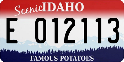ID license plate E012113