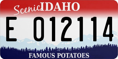 ID license plate E012114