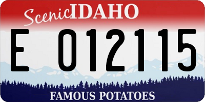 ID license plate E012115