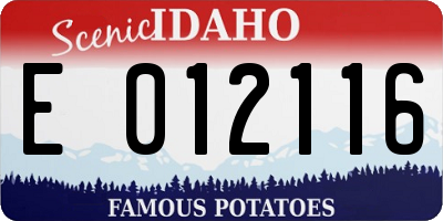 ID license plate E012116