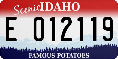 ID license plate E012119