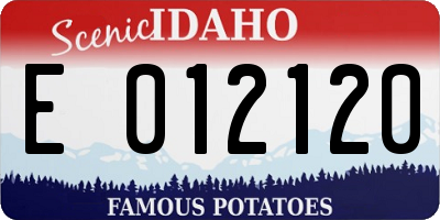 ID license plate E012120