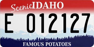 ID license plate E012127