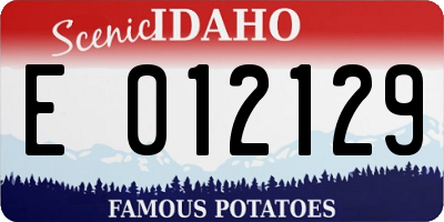 ID license plate E012129