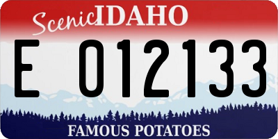 ID license plate E012133