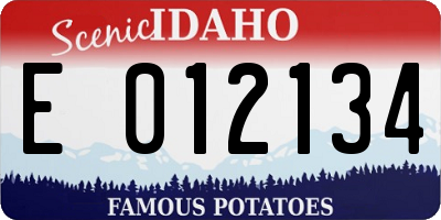 ID license plate E012134