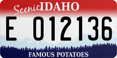 ID license plate E012136